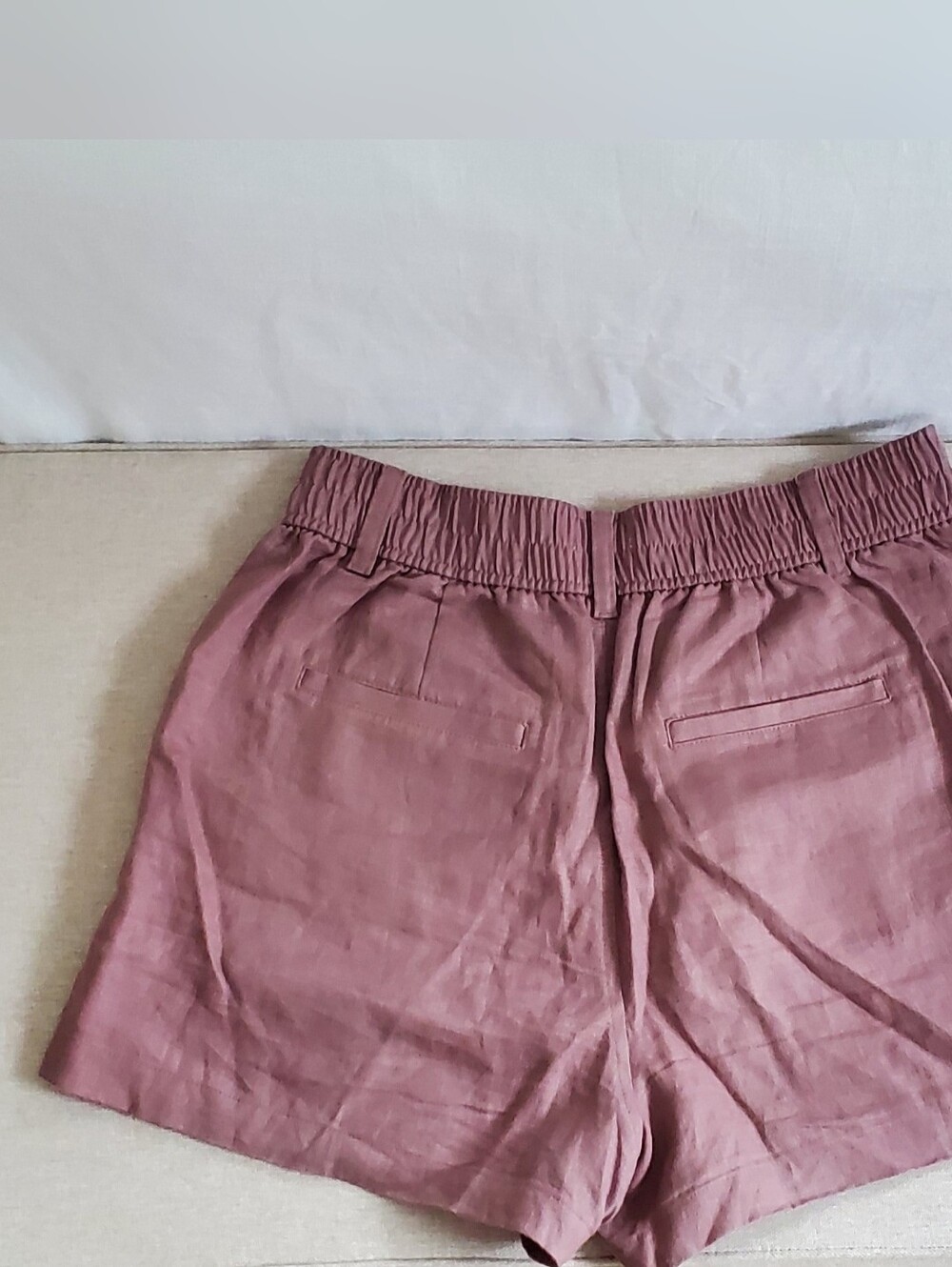 Madewell Neale Short 100% Linen Evening Mauve Size 6 - Picture 6 of 10